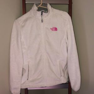 THE NORTH FACE Pink Logo Osito white fleece